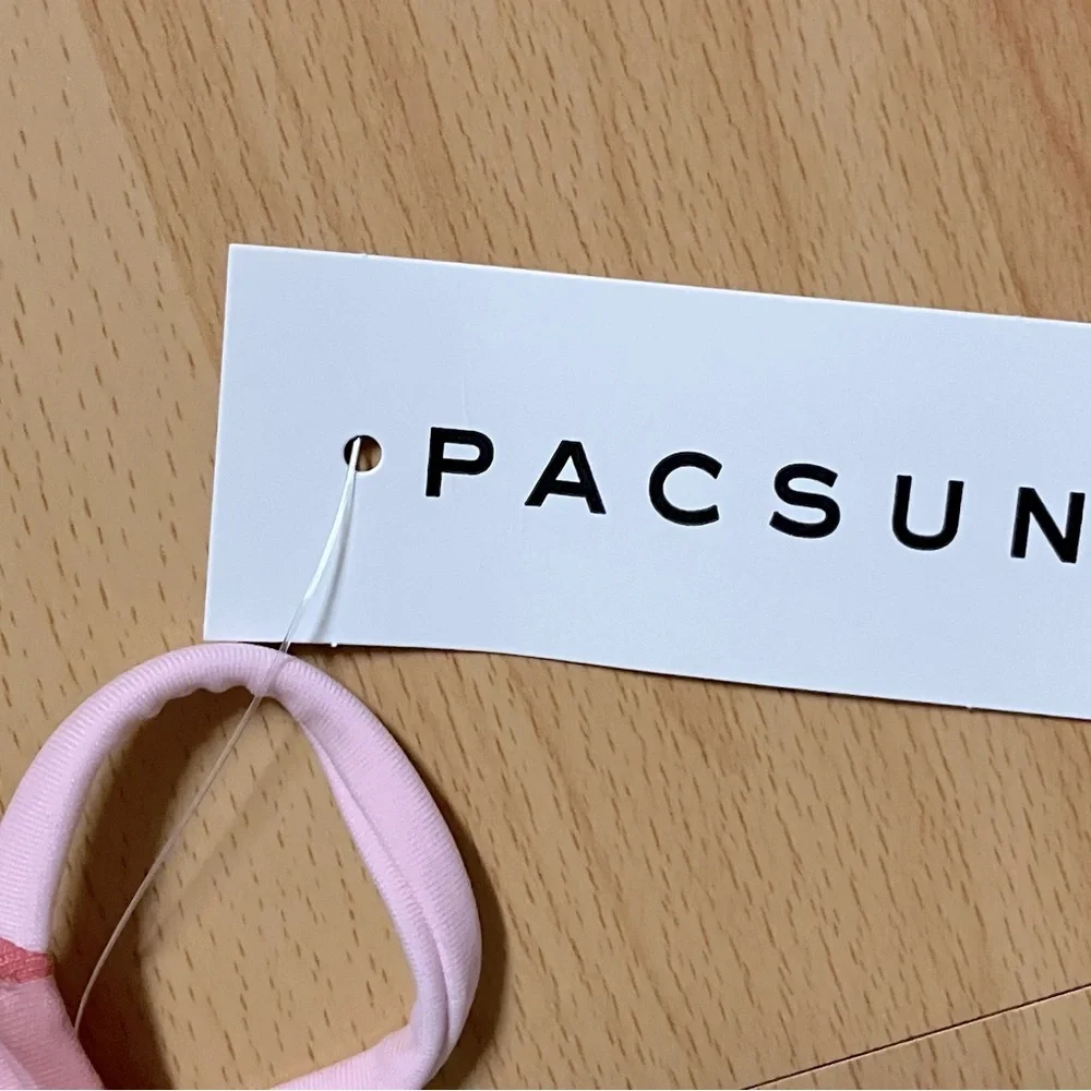 PacSun Red/Pink Checkered String Bikini Size L - Picture 5 of 5